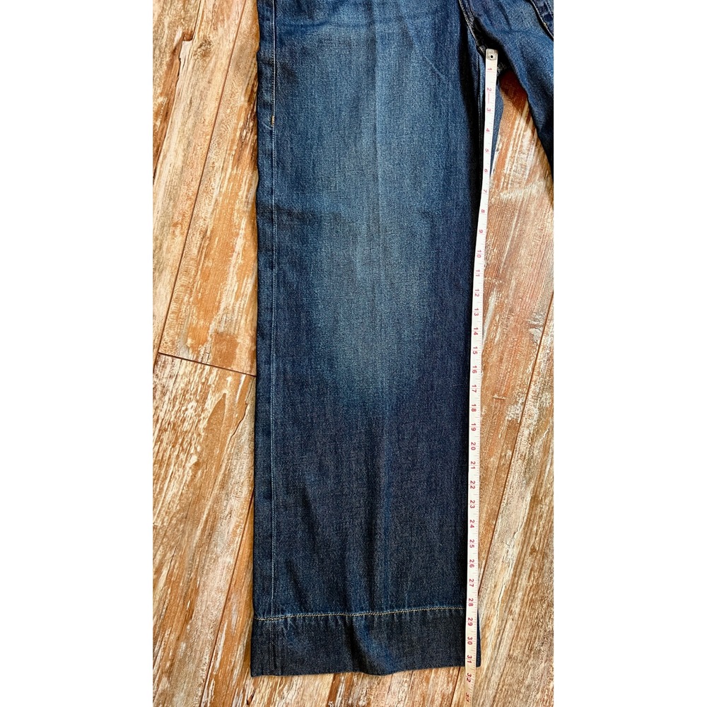 Cabi Beau‎ Jean Indigo Blue Wide Leg Paperbag Waist Denim Pants Size 8R NEW - Picture 7 of 10